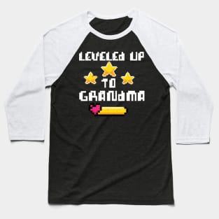 leveled up to grandma / Baby Announcement, grandma To Be, Grandparents to be Baseball T-Shirt